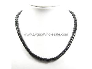 Mens Magnetic Hematite  Drum Beads Strands Necklace